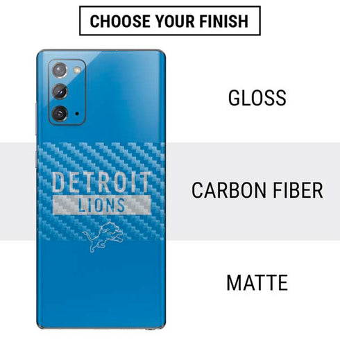 NFL Detroit Lions Blue Performance Series Galaxy Note20 5G Skin